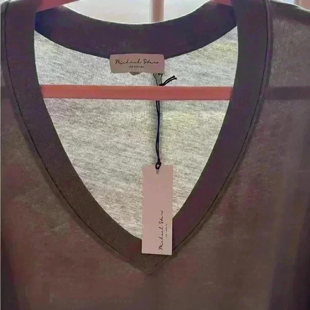 NWT Michael Stars Cyrus V-Neck High-Low Tee - Picture 12 of 13